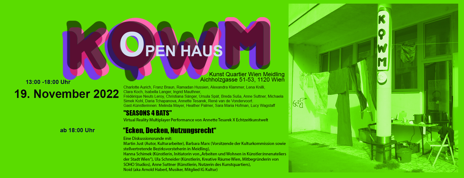 Event während Vienna Art Week, 19.September 13-20 Uhr